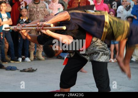 UNIFIL autodifesa e manifestazione culturale al sud del Libano, Tyr. Foto Stock