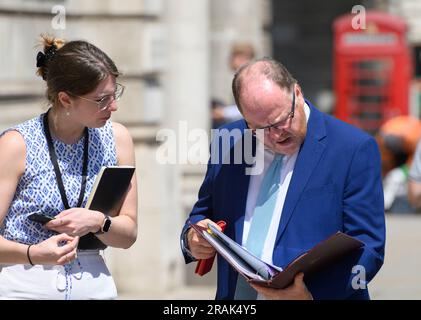 George Freeman deputato (con: MID Norfolk) Ministro di Stato per la Scienza, la ricerca e l'innovazione - a Whitehall, giugno 2023 Foto Stock