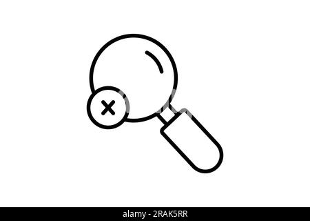 Icona ricerca schermo senza risultati. Icona correlata a trova, Cerca. Design stile icona di linea. Semplice progettazione vettoriale modificabile Illustrazione Vettoriale