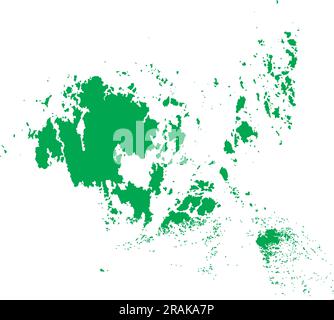 Mappa colore CMYK VERDE delle ISOLE ALAND, FINLANDIA Illustrazione Vettoriale