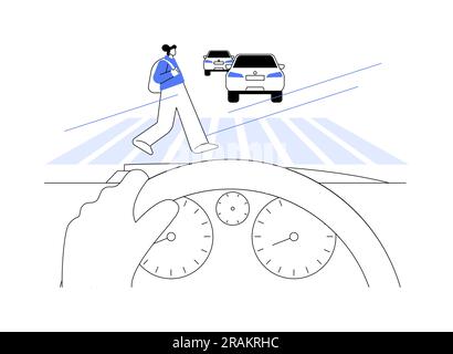 Illustrazione del vettore del concetto astratto di intersezione Zebra. Illustrazione Vettoriale