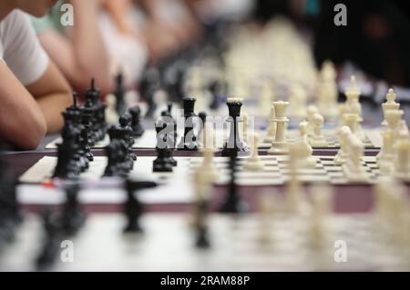 Zagabria, Croazia. 4 luglio 2023. Inaugurazione cerimoniale del torneo di scacchi Croatia Grand Chess Tour Rapid & Blitz al Westin Hotel di Zagabria, Croazia, il 4 luglio 2023. Foto: Jurica Galoic/PIXSELL credito: Pixsell/Alamy Live News Foto Stock