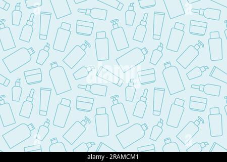 cosmetici, prodotti per la cura della pelle motivo senza cuciture - illustrazione vettoriale Illustrazione Vettoriale