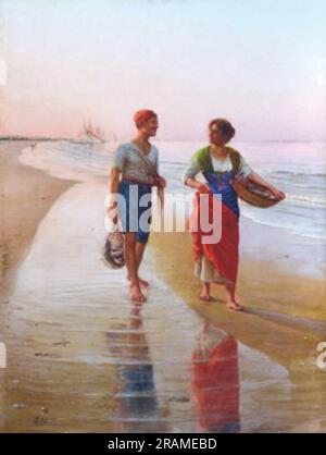 Idillio sul Mare 1920 di Pasquale Celommi Foto Stock