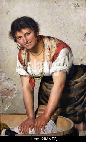Laundress 1902; Italia di Pasquale Celommi Foto Stock