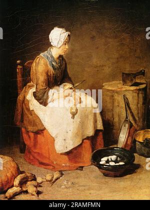 La cameriera 1740 di Jean-Baptiste-Simeon Chardin Foto Stock