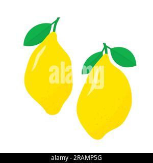frutti di limone con foglie - illustrazione vettoriale Illustrazione Vettoriale