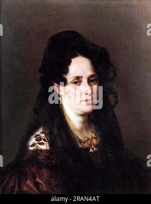 Ritratto di una donna 1830 di Joaquin Manuel Fernandez Cruzado Foto Stock