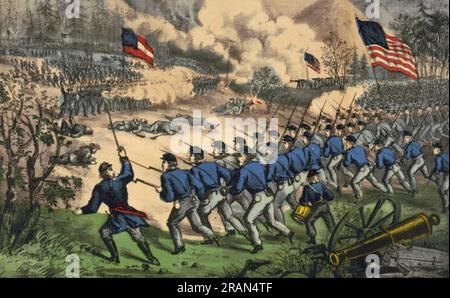 La battaglia a Cedar Mountain, 9 agosto 1862 1862 da Currier e Ives Foto Stock