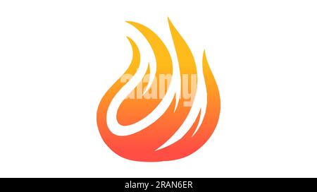 Modello di disegno illustrativo vettoriale con logo Fire Flame. immagine isolata del segnale di fiamme da fuoco vettoriale. icona fuoco Illustrazione Vettoriale