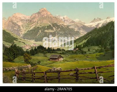 Engelberg e Arni Alp, Obwalden, Svizzera 1890. Foto Stock