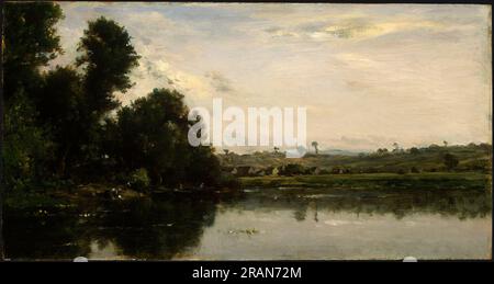 Lavatrici presso il fiume Oise vicino a Valmondois 1865 di Charles-Francois Daubigny Foto Stock