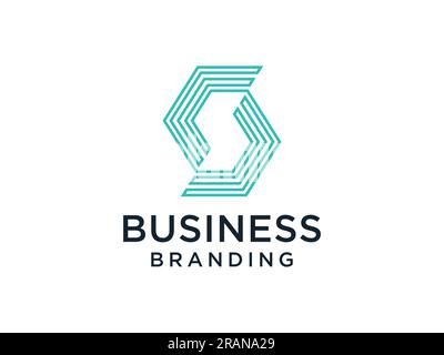 Elementi del modello di design dell'icona del logo Letter S. Illustrazione Vettoriale