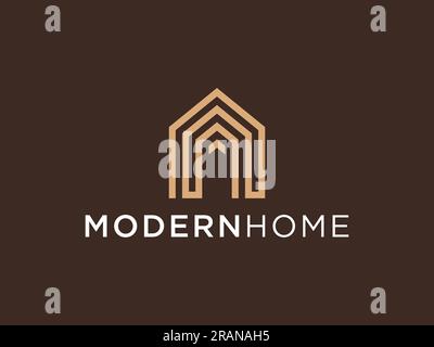 Design semplice e moderno con logo di architettura con grafica a grattacieli. Illustrazione Vettoriale