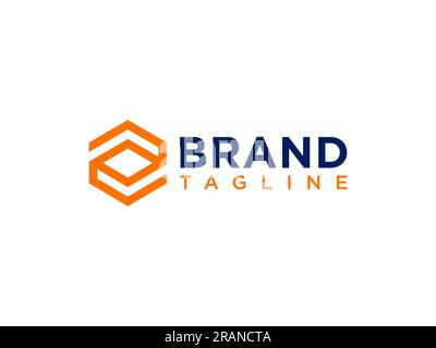 Logo abstract Letter Z. Linea quadrata arancione arrotondata isolata su sfondo bianco. Elemento modello disegno logo Flat Vector. Illustrazione Vettoriale