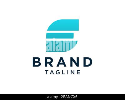 Logo e lettera iniziale astratta. Stile Origami quadrato arrotondato isolato su sfondo bianco. Elemento modello disegno logo Flat Vector Illustrazione Vettoriale