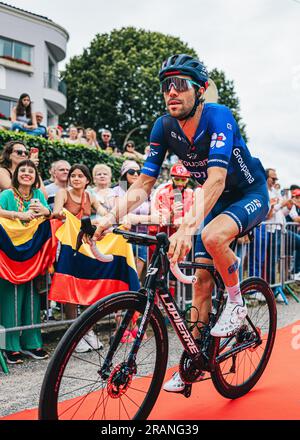 Francia. 4 luglio 2023. Foto di Alex Whitehead/SWpix.com - 04/07/2023 - Ciclismo - 2023 Tour de France - Stage 4: Dax to Nogaro (181 km) - Thibaut Pinot di Groupama-FDJ crediti: SWpix/Alamy Live News Foto Stock