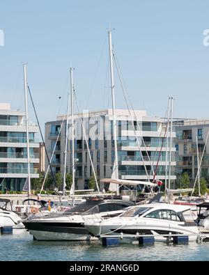 Motoscafi al Marina Yacht Park di Gdynia, Polonia, Europa, UE Foto Stock