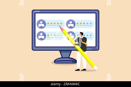 Illustrazione vettoriale che mostra i responsabili delle risorse umane alla ricerca di candidati con feedback positivo, mentre i caratteri si applicano alle posizioni lavorative. Illustrazione Vettoriale