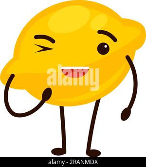Carattere aspro al limone con espressioni strizzacervelli Illustrazione Vettoriale