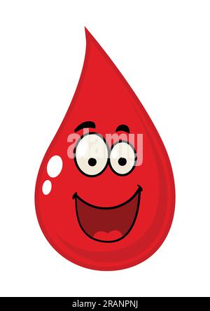 Illustrazione cartoon di una goccia di sangue Illustrazione Vettoriale