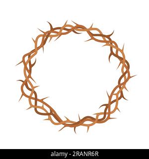 Corona di spine, Crocifissione di Gesù Cristo, concetto venerdì Santo - illustrazione vettoriale Illustrazione Vettoriale