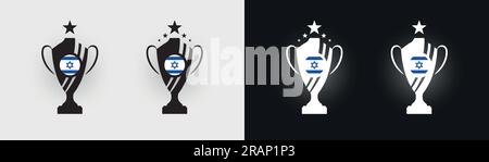 Illustrazione vettoriale del campione di calcio della Coppa pokal del trofeo Israele Illustrazione Vettoriale