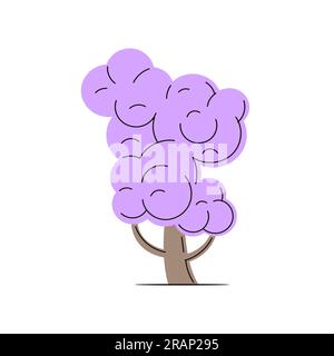 Albero decorativo con fogliame viola Illustrazione Vettoriale