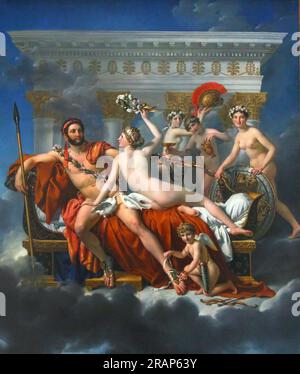 Marte disarmato da Venere e le tre Grazie 1824 di Jacques-Louis David Foto Stock