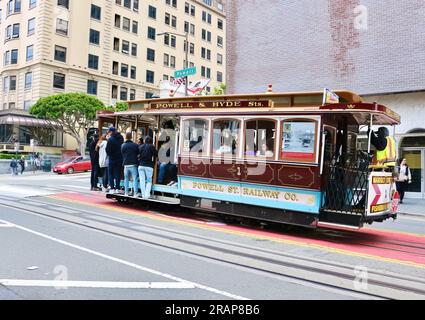 Funivia di San Francisco in Powell Street, San Francisco, California, USA Foto Stock