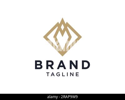 Logo lettera iniziale M geometrico. Elemento modello disegno logo Flat Vector. Illustrazione Vettoriale