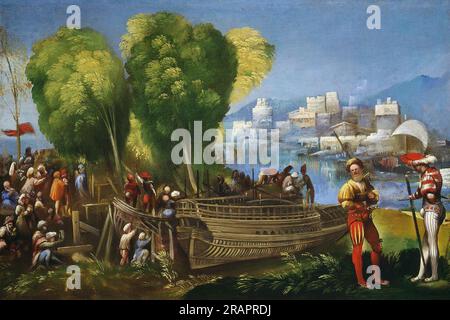 Enea e Achate sulla costa libica 1520 di Dosso Dossi Foto Stock