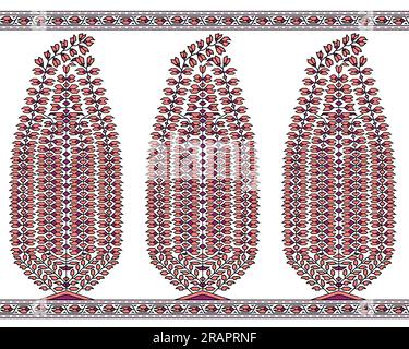 Un bellissimo paisley floreale astratto per creare un nuovo design di abbigliamento con fiori e foglie colorate e alla moda. Foto Stock