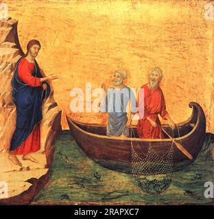 La chiamata degli Apostoli Pietro e Andrea 1311 di Duccio Foto Stock