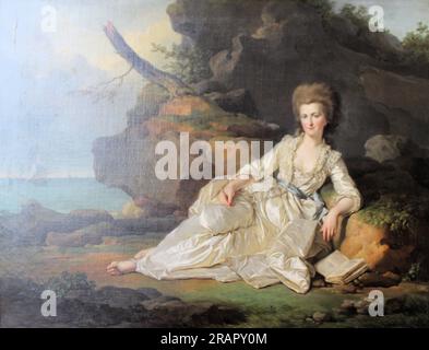 La Duchesse De Chartres EN Présence Du Vaisseau le Saint-esprit qui Emporte le Duc De Chartres Au Combat D'ouessant 1778 di Joseph Duplessis Foto Stock