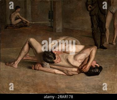 The Wrestlers 1899 di Thomas Eakins Foto Stock