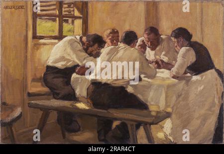Lunch (The Soup, versione i) 1910 di Albin Egger-Lienz Foto Stock