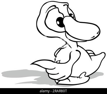 Disegno di un anatroccolo carino Illustrazione Vettoriale