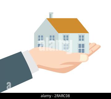 Immagine di una mano che tiene una casa Illustrazione Vettoriale