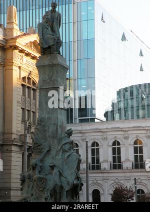 Statua di Manuel Montt e Antonio Varas, Santiago, Cile Foto Stock