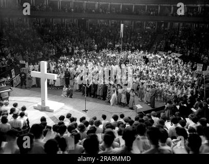 Fiera mondiale 1955 convegno cristiano alla Royal Albert Hall, Londra Foto Stock