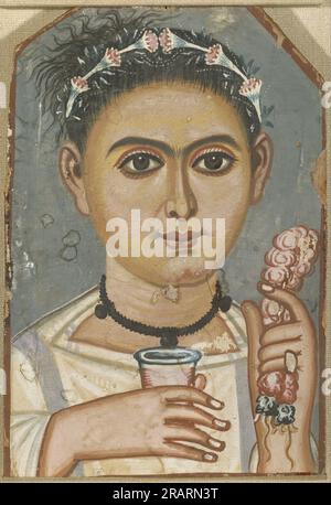 Ragazzo con una ghirlanda floreale in His Hair 230 di Fayum Portrait Foto Stock