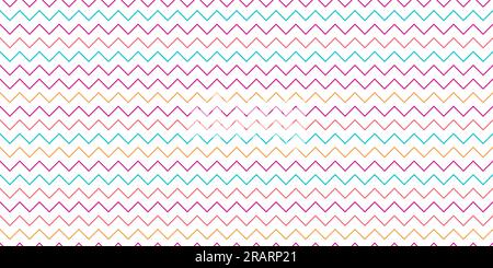 Motivo senza cuciture a zig-zag. Texture geometrica a zigzag con linee a freccia. Illustrazione vettoriale senza interruzioni. Colorato motivo classico. Illustrazione Vettoriale