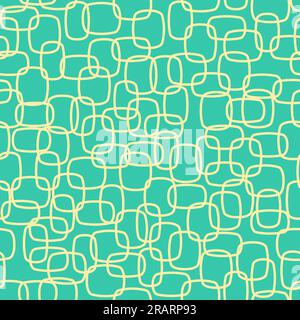 Texture astratta - motivo abito senza cuciture. Intersezione tra linee intrecciate di forme geometriche. Stampa in tessuto retrò con motivo vettoriale. Sì Illustrazione Vettoriale