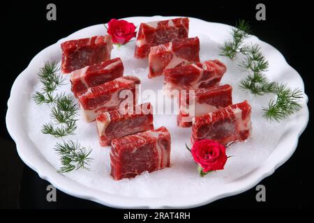 Costolette di manzo da cowboy Ribeye，(tagliate a fette) per l'uso con hot pot Foto Stock