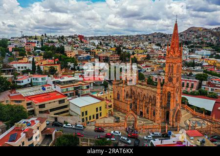 Zacatecas Mexico. Vista aerea della zona colonia della capitale dello stato di Zacatecas 2023. Città coloniale © (© foto di LuisGutierrez / NortePhoto.com) Zacatecas Messico. Vista aerea de la zona colonia de ciudad capitale dell'estado de Zacatecas 2023. ciudad Colonial © (© foto por LuisGutierrez / NortePhoto.com) Foto Stock