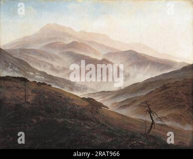 Giant Mountains Landscape with Rising Fog 1820 di Caspar David Friedrich Foto Stock