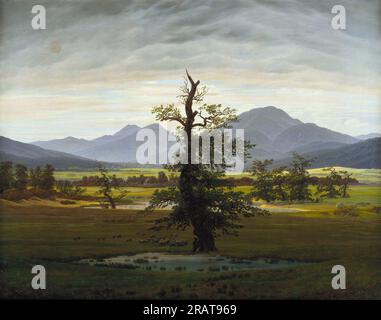 Solitary Tree 1822 di Caspar David Friedrich Foto Stock