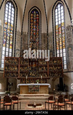 Sala dell'altare di St Marienkirche a Salzwedel Foto Stock