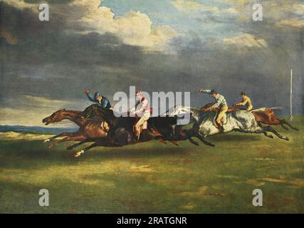 L'Epsom Derby 1821 di Théodore Géricault Foto Stock
